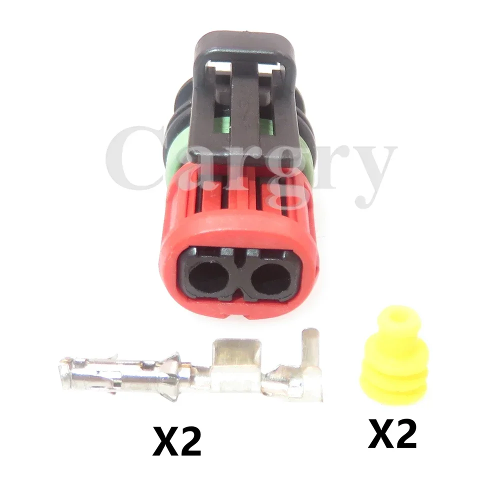 1 Set 2P 1337245-3 Automobile Fuel Spray Nozzle Cable Socket AC Assembly Car Engine Wiring Harness Plug Auto Waterproof Adapter