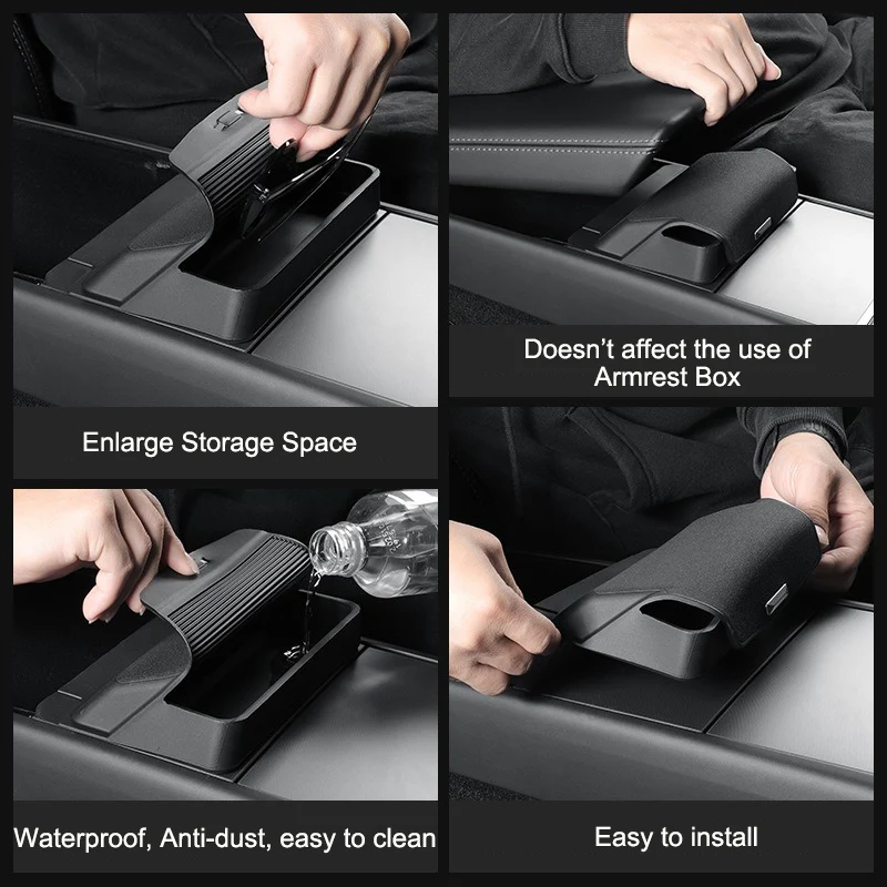 Per Tesla Nuovo Modello Y Juniper 2026 Accessori Vassoio portaoggetti per console centrale Modello 3 Highland 2025 Scatola portaoggetti per occhiali con coperchio