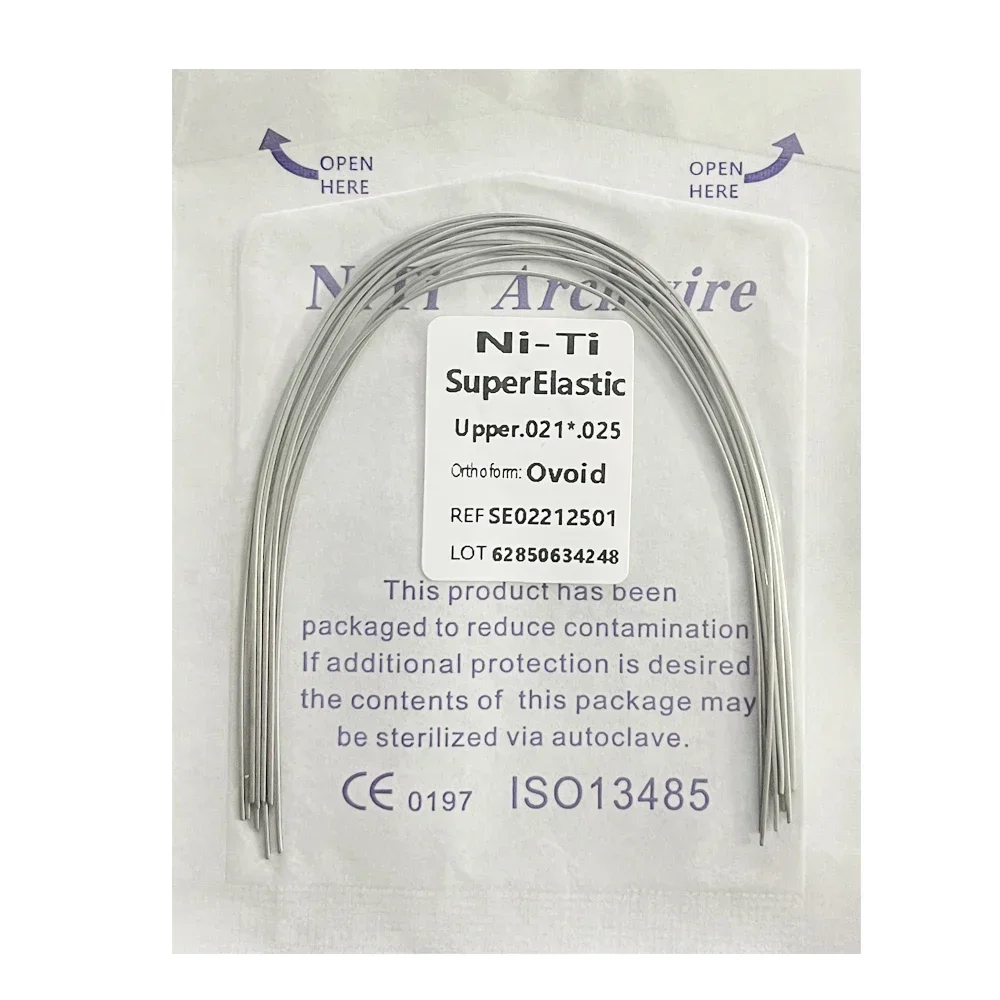 10 pièces/paquet fils d\'arc dentaire orthodontique Super élastique NITI rond Rectangle arc inférieur/supérieur 012/014/016/018/020/16x16/16x22