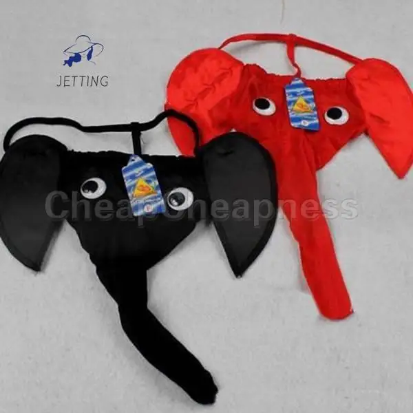 1PC New Sexy Men's Boy Elephant G-string Underwear Thong Briefs T-Back Panties Lingerie Black/Red/Leopard