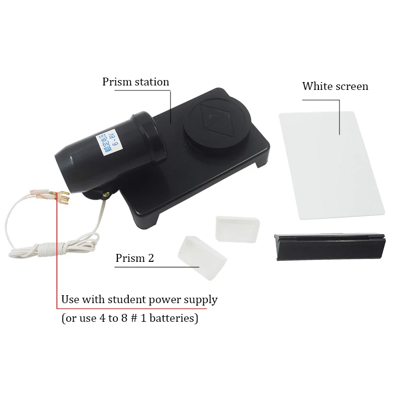 White Light Dispersion And Synthesis Demonstrator Experiment of Prism Teaching Equipment for Parallel Light Source in Rico-optic