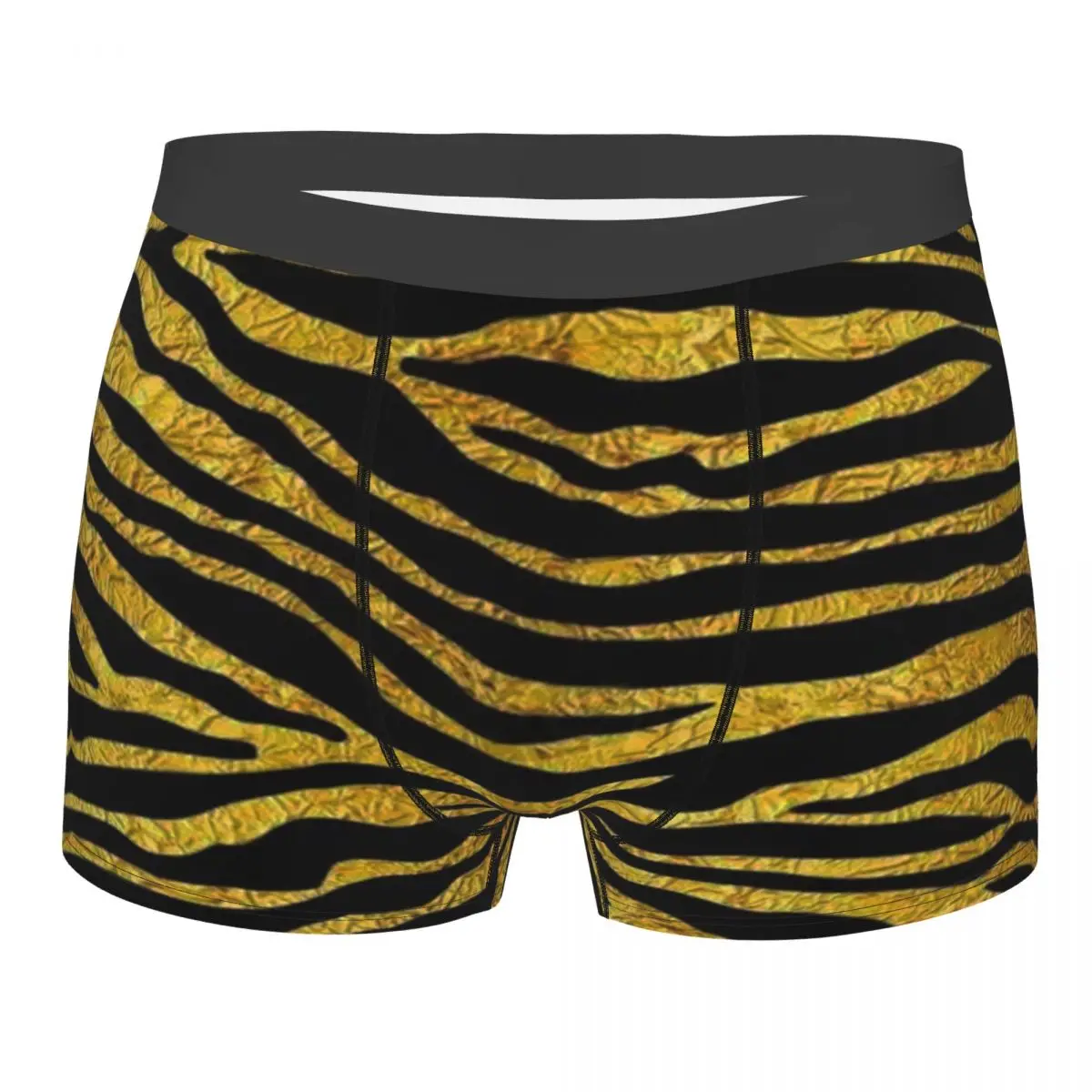 Gold Stripes Tiger King of the Forest Animal Underpants Breathbale Panties Man Underwear Ventilate Shorts Boxer Briefs