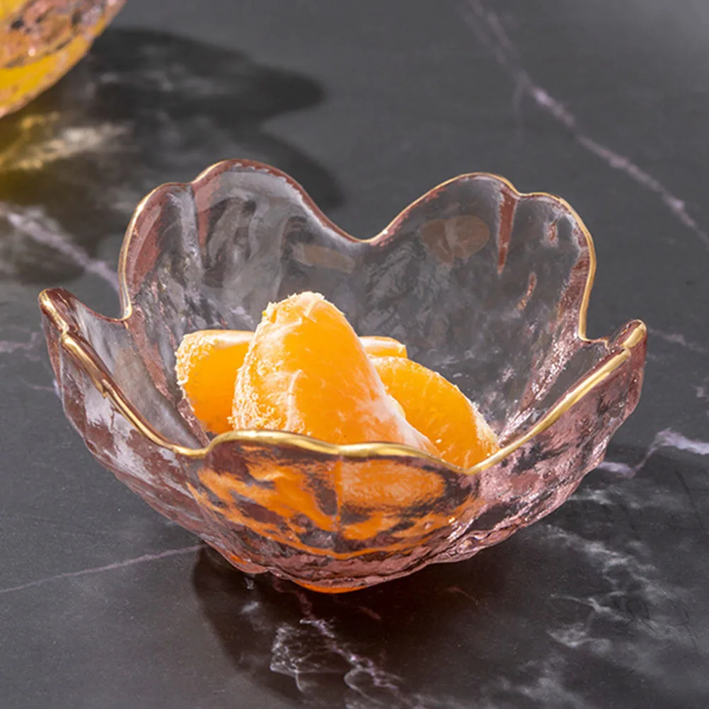 

6Pcs Glass Crystal Tableware Flower Design Jewelry Tray Multi Purpose Food Serving Plate for Office Home Party Wedding