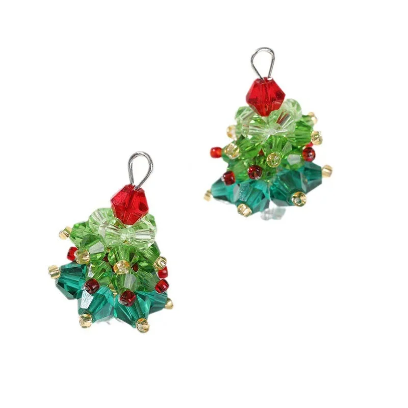 

28*19 мм Рождественская атмосфера контрастный кристалл Рождественская елка кулон diy заколка для волос ручной работы украшение для волос материал для сережек