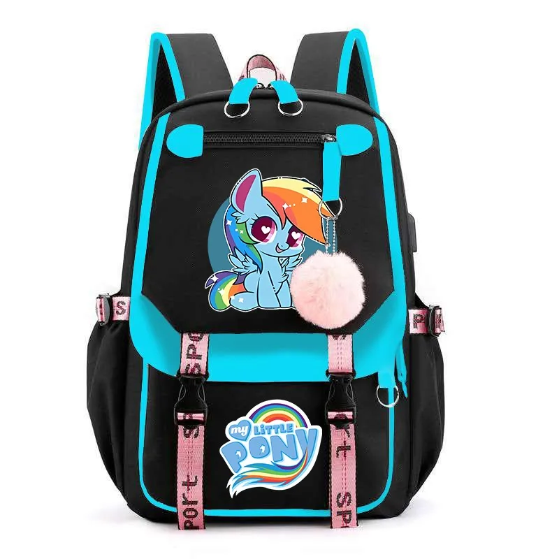 My Little Ponys Girl Cartoon Cute Backpack Kids Anime Printed Schoolbag Casual Accessories Knapsack Children Shoulders Bag Gifts