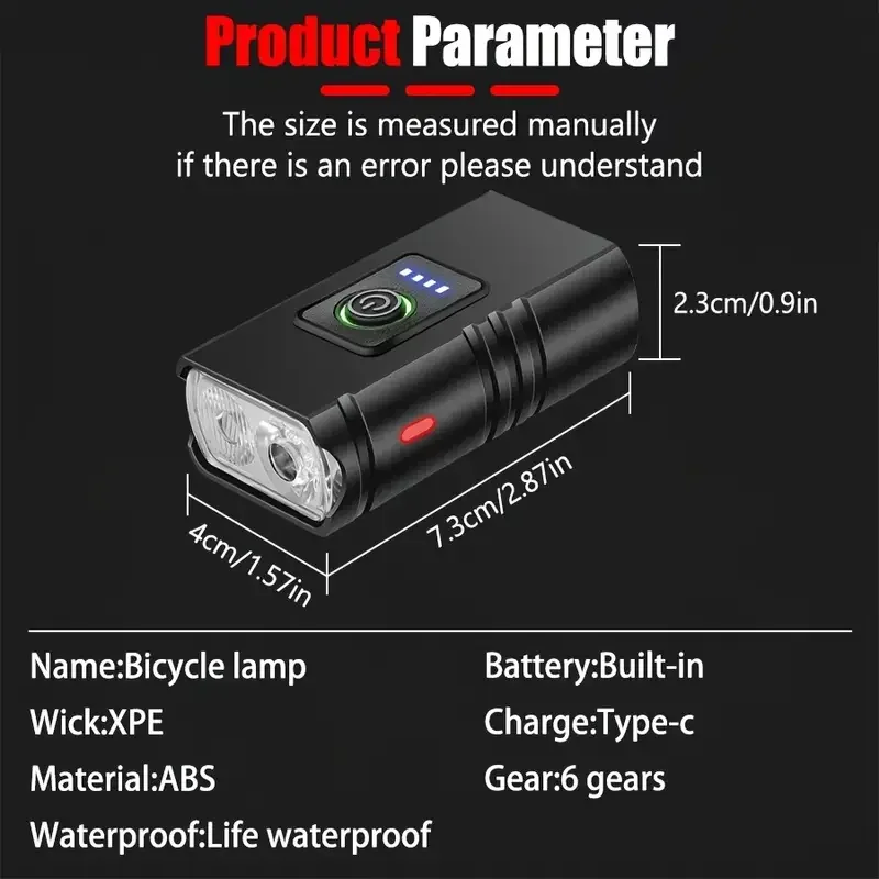 Bike Light USB Rechargeable MTB Front Lamp Head Lamp Flashlight Bicycle Lighting Flashlight LED Bike Accessories Taillights