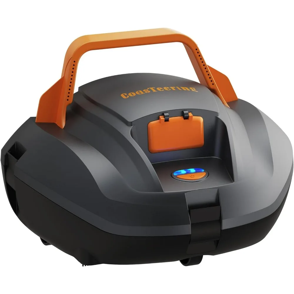 Cordless Robotic Pool Cleaner, Lasts up to 100Mins, with Self-Parking Function, Ideal for Swimming Pools up to 850 Sq.Ft