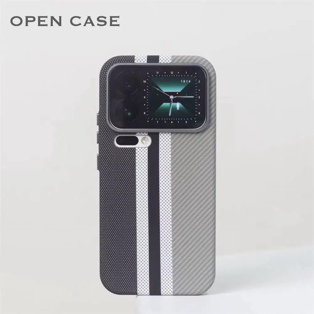 For Magsafe Carbon Fiber Texture Phone Case for Xiaomi 17 Pro Max 15pro 15 Ultra Wireless Charging Alloy Lens Shockproof Cover