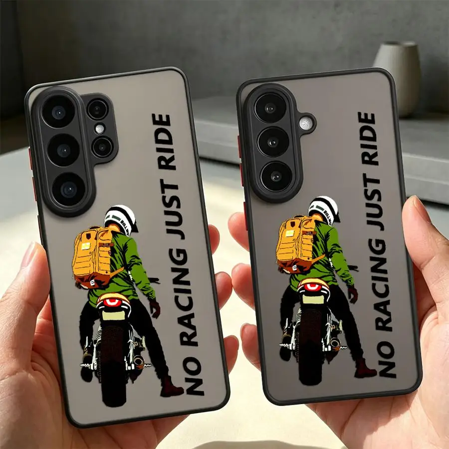Funda Back Phone Cover Case for Samsung Galaxy S26 S24 Plus S22 Note 20 Ultra 10+ S20 FE S25 Ultra S23 FE S21 Vintage Biker