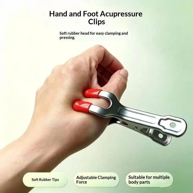 2PCS Tiger Mouth Massage Clip Finger Massage Clip Ear Massage Clip Acupoint Massage Clip Meridian Regulation For Relaxing