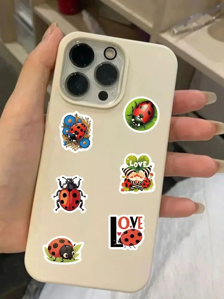 500 STKS Cartoon Fun Lieveheersbeestje Creatieve Graffiti Roll Stickers Klassieke Insect Stickers Telefoon Case Notepad Desktop Decoratie Sticker - afbeelding 2