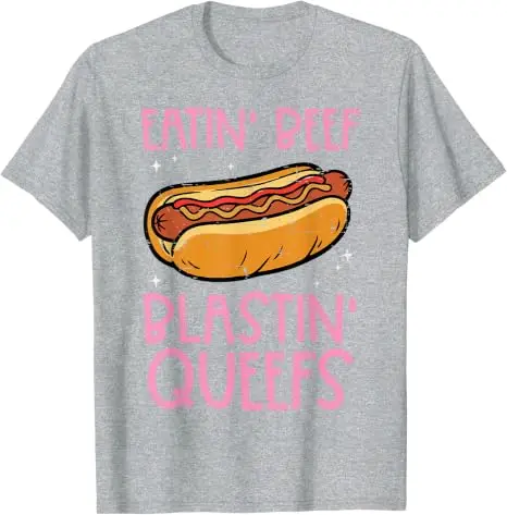 Hotdog Eatin Beef Blastin Queefs Ungeheuerliches T-Shirt für Männer und Frauen Y2k Familien-Matching Sarcastic Saying Tee Hot Dog Foodie Bekleidung – Detail 4