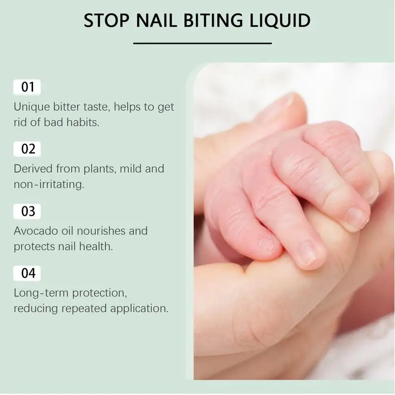 No Bite Nail Polish Bitter-Tasting Nail Care Nail Strengthener Nail Bite Stopper Safe Long-lasting Nail Biting Polish Finger image 4