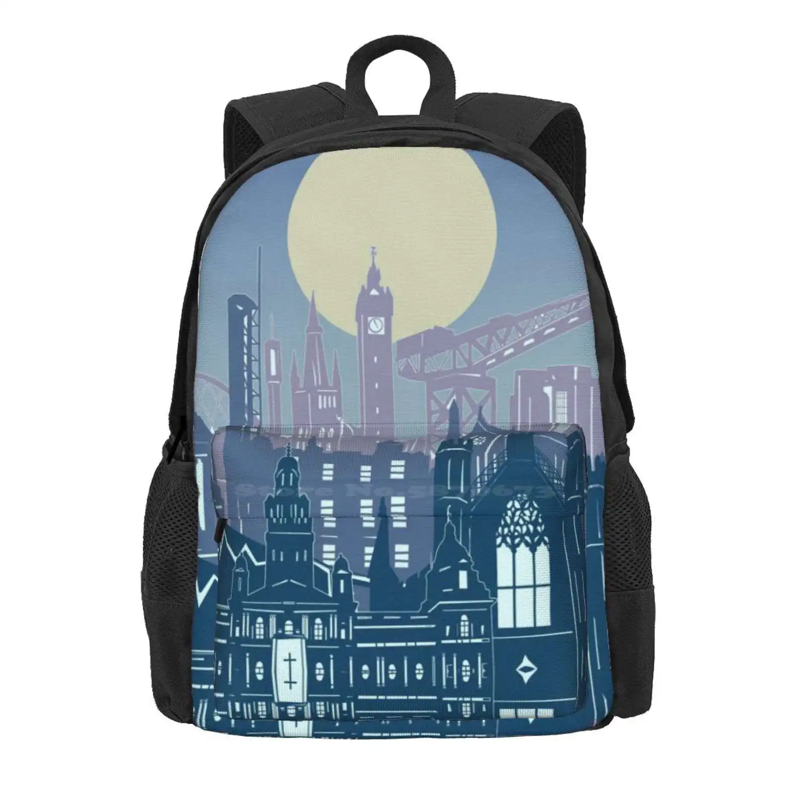 Glasgow Skyline Hot Sale Schoolbag Backpack Fashion Bags Glasgow Scotland Glasgow Skyline Glasgow City Skyline Glasgow