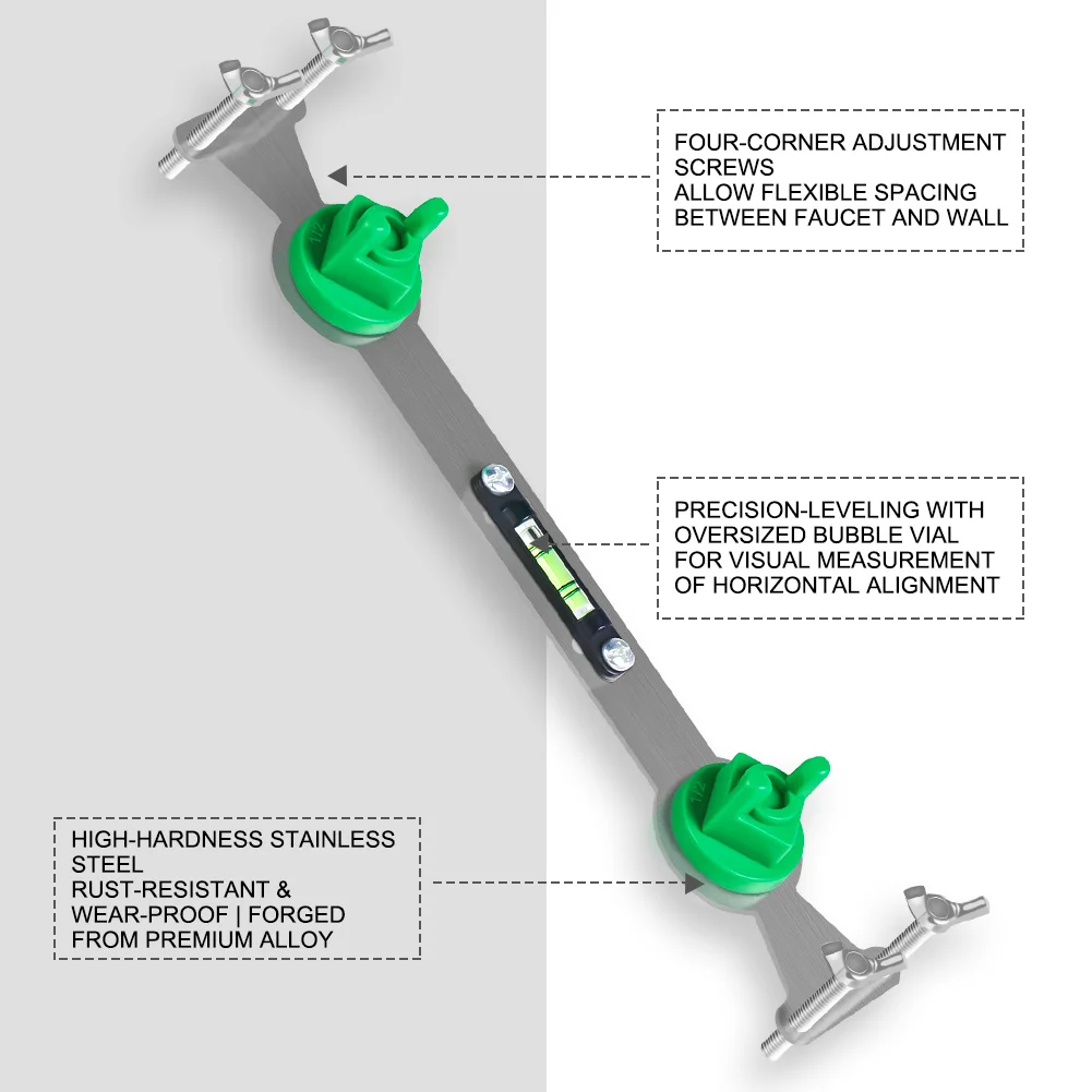 Shower Mixer Valve Installation Fixing Bracket Bubble Level Locator for Household Hot Cold Water Pipe Alignment Position Tool