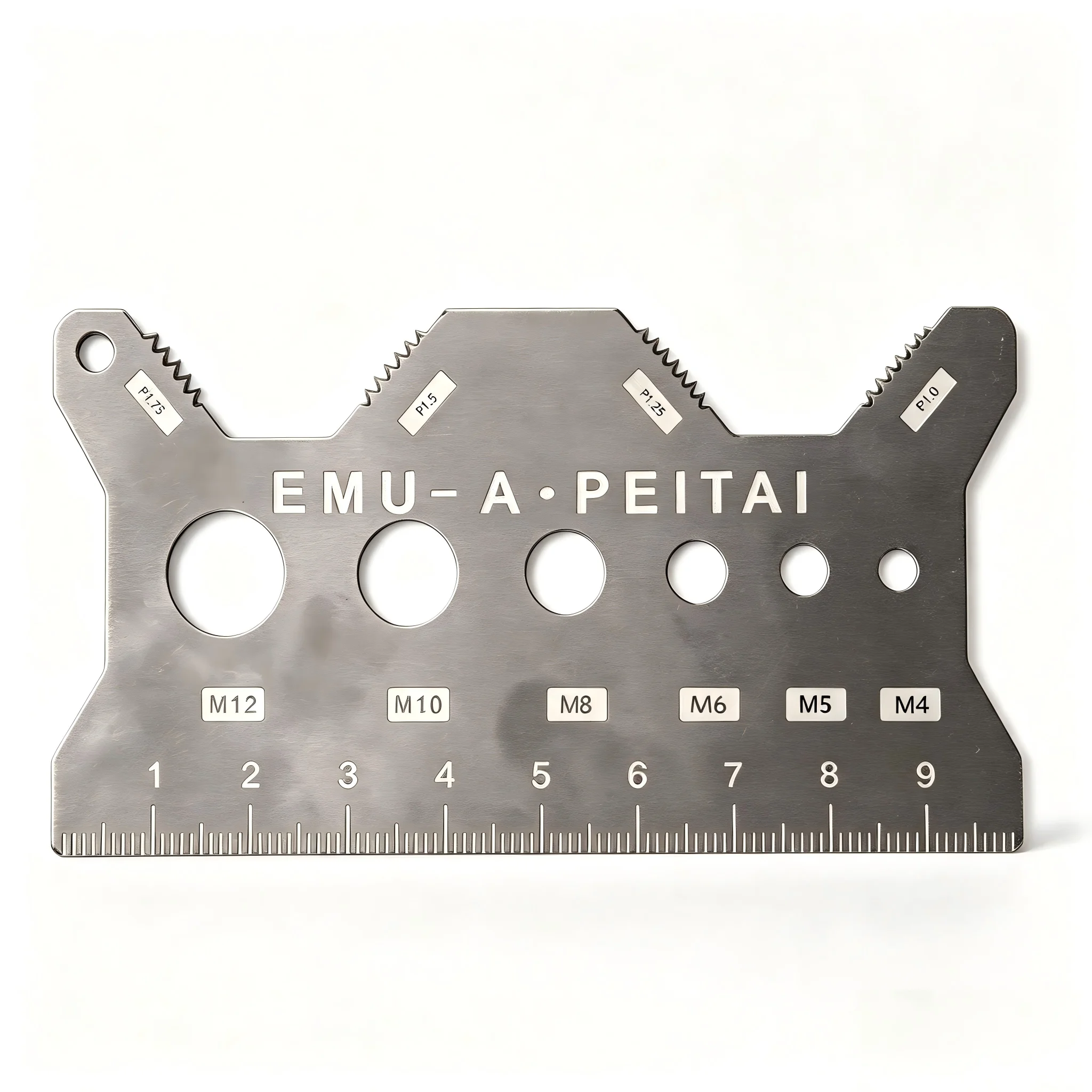 Stainless Steel Metric Thread Checker Screw Gauge Ruler, Bolt Nut Pitch Measuring Caliper for Hardware Inspection Woodworking