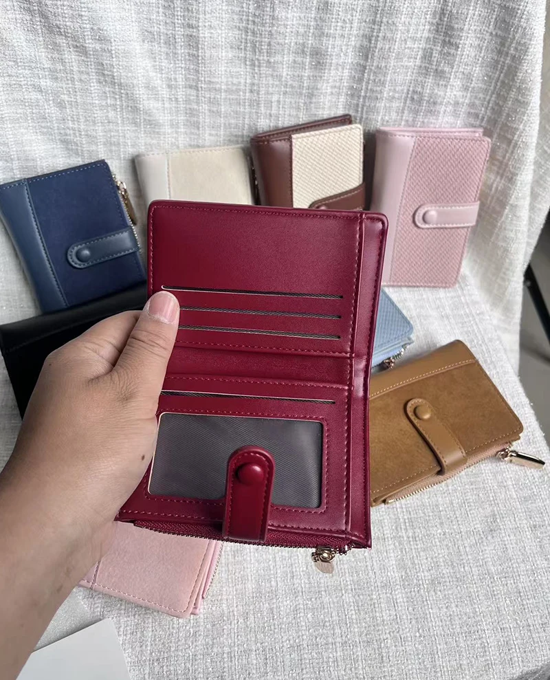 Neue Damen-Geldbörse, hochwertiger Kartenhalter mit Reißverschluss, weibliche Geldbörse, Fotohalter, Münzfach, einfache Geldklammern für Mädchen – Detail 25