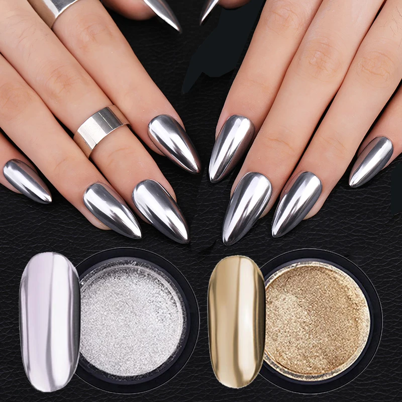 

Gold Silver Mirror Powder Nail Art Glitter Rose Gold Champange UV Gel Polish Chrome Dust Metallic Effect Pigment Decoration