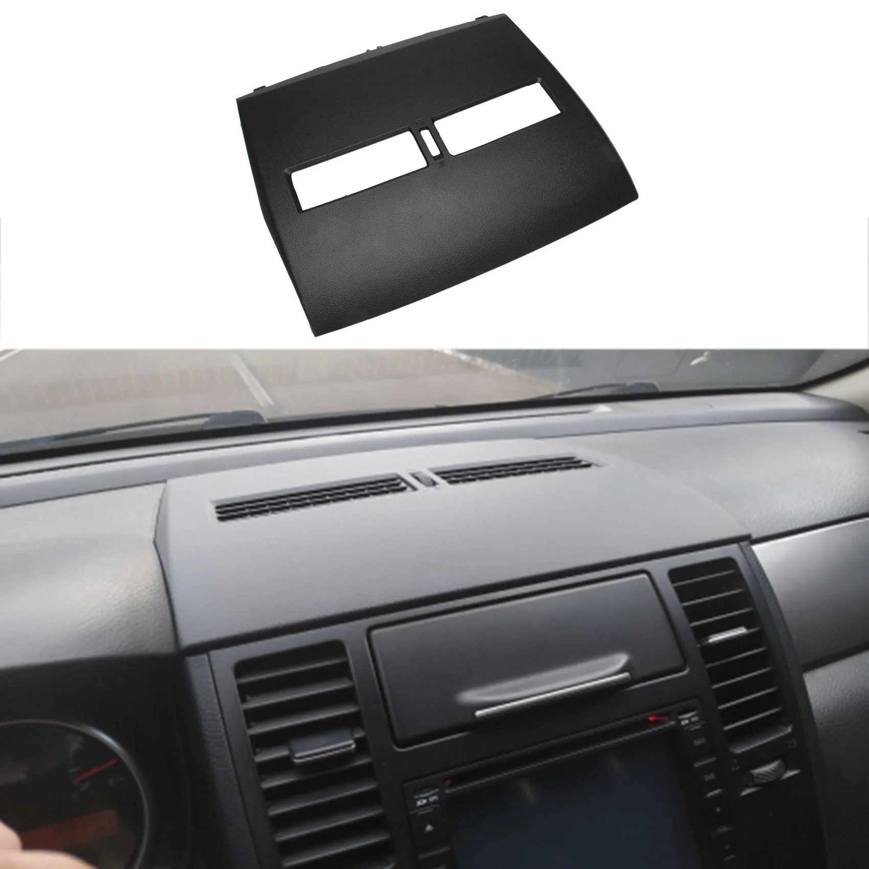 Car Air Conditioner Outlet Finisher-Instrument Panel Air Conditioning Vents Cover for Tiida 2005-2011 Black