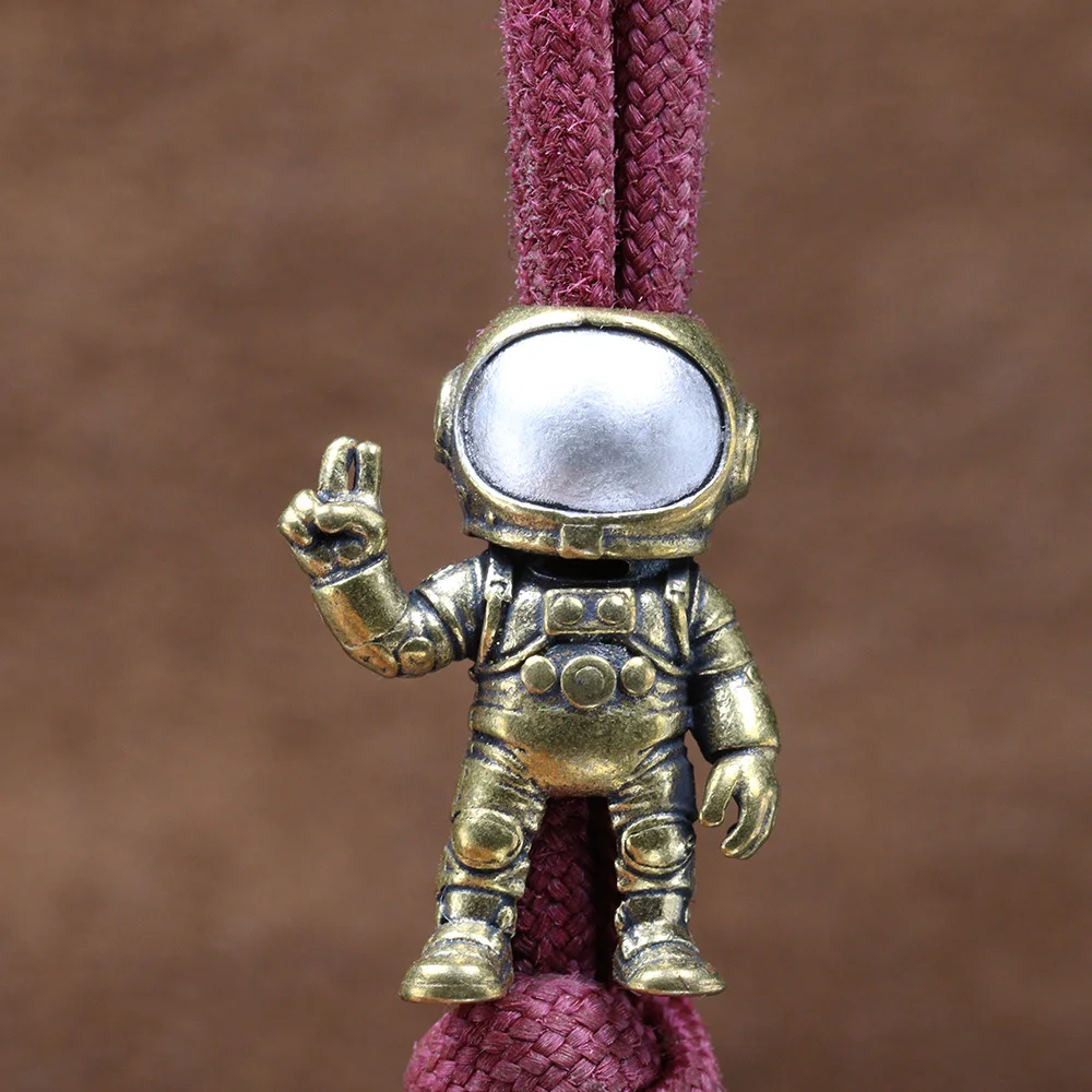 Astronaut Brass Knife Beads EDC DIY Paracord Woven Bracelets Lanyard Pendants Accessories Spaceman Outdoor Tool Hangings Charms