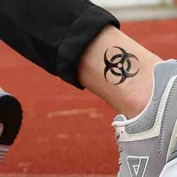 Waterproof Temporary Tattoo sticker Biological hazard Biohazard danger peace day tatto flash tatoo fake tattoos for men women
