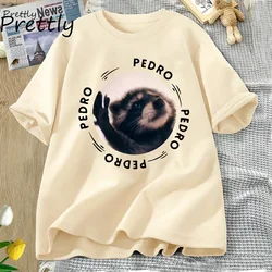 Pedro Dancing Raccoon T Shirt Women Men Funny Trash Panda Meme T-Shirt Casual Short Sleeve Animal Tshirt Cotton Women's Clothes