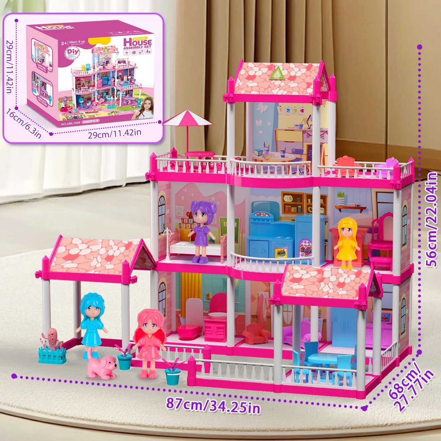 Casa de muñecas princesa (2025) |   Casa de sueños con luces |   Juego de simulación con figuras, muebles y accesorios. |   Chicas mayores de 3 años