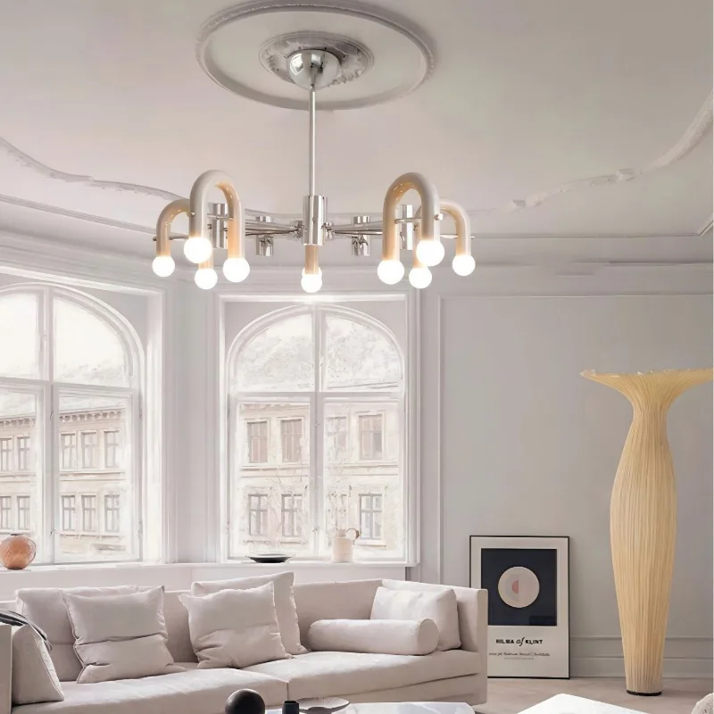 Minimalist living room chandelier cream wind bedroom light personalized creative U-shaped dining room