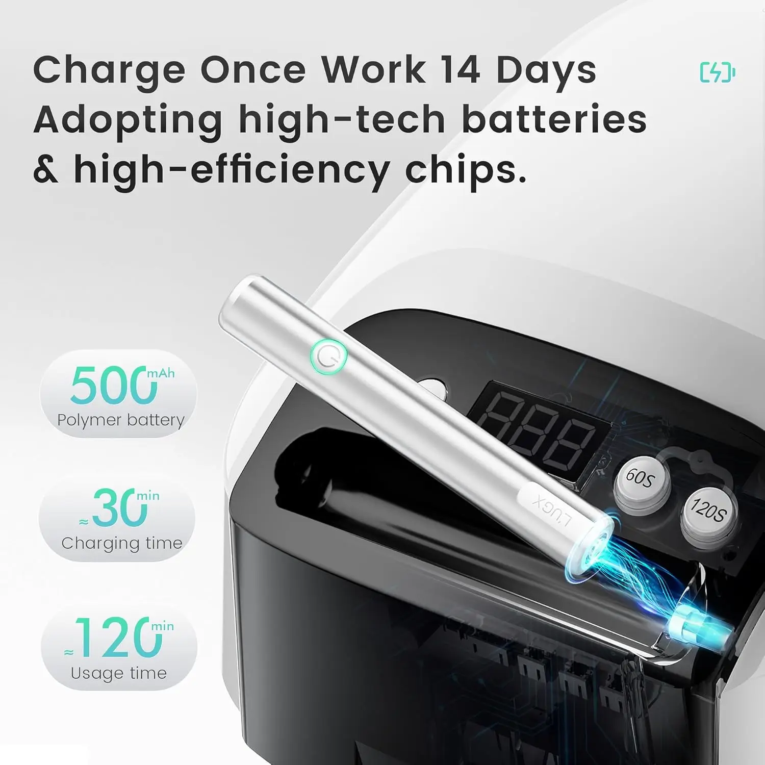 مصباح أظافر LED بالأشعة فوق البنفسجية 2 في 1، مجفف أظافر جل مع ضوء محمول #4