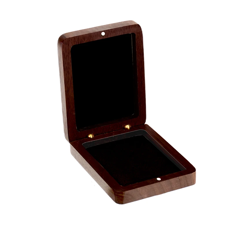 

YOYAI Solid Walnut Badge Storage Box - Velvet Lined Medal Display Case Wall Mounted