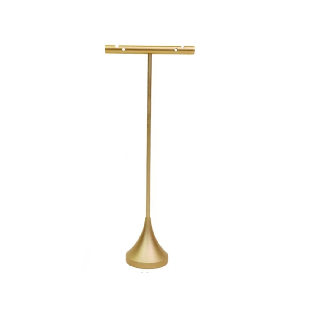 

Aluminum Alloy T-Shape Earring Display Stand Storage Shelf Decorative Stand Dangle Jewelry Ring Organizer Detachable