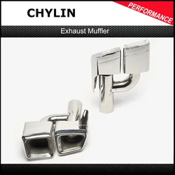 Exhaust muffler For AMG style Stainless steel electroplate tail pipes For Benz CLS Class W218 Sport bumper tail glossy black