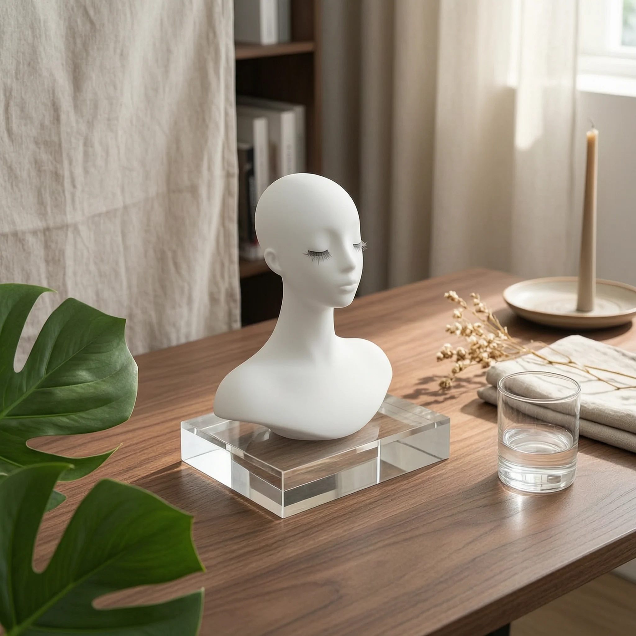 tete-de-mannequin-femme-buste-finition-mate-tete-de-presentation-de-bijoux-pvc-blanc