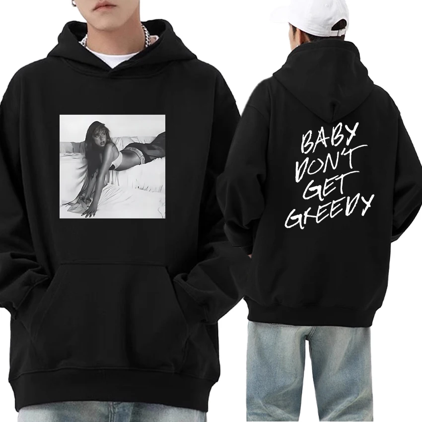 Hot New Singer Tate Mcrae Baby Don't Get Greedy Album Double Sided Print Hoodie Long sleeve Men Women Fleece Sweatshirt Unisex