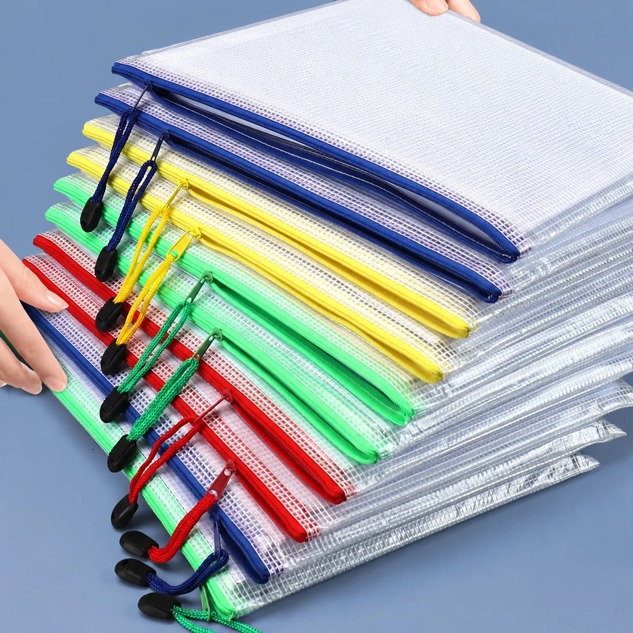 A5 Mesh Zipper Bag, Document Storage Bag, Waterproof And Rip-Proof Folder, Student Office Mobile Supplies