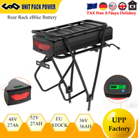 36V 36AH Rear Rack eBike Battery 21700 18650 52V 48V 27Ah With Double Luggage for 2000W 1500W 1000W 750W 500W 24\