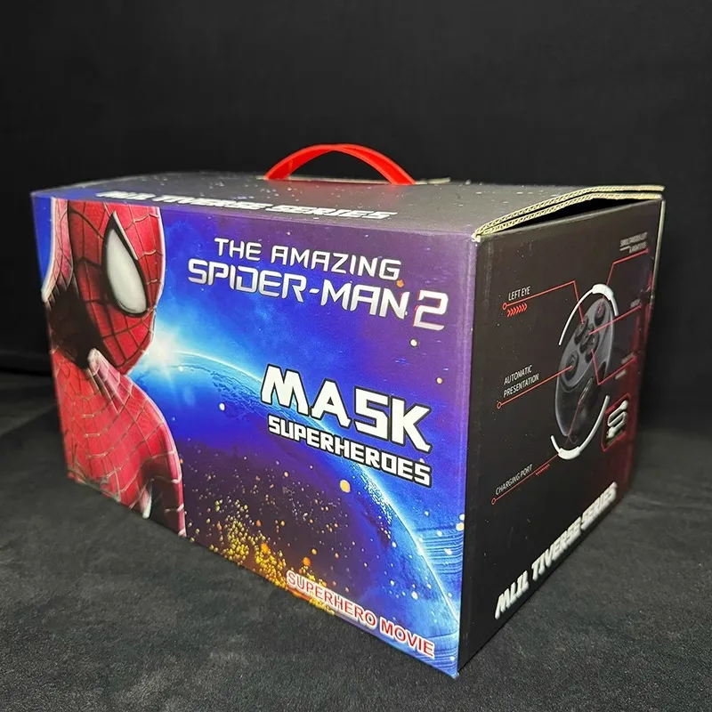 Spider-Man Auto-Touch Light Up Mask with Motorized Eyes & Ring Control 1:1 Scale Wearable Collectible for Cosplay