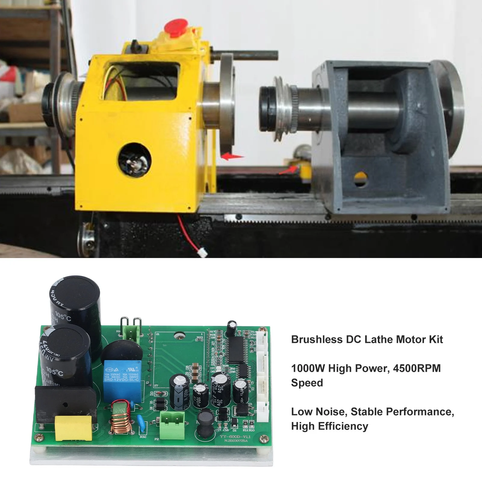 선반 모터 제어 보드 1000W 브러시리스 모터 MX210 WM210 210x800 220x750 220x600 8x16 용 변형 없음 고효율