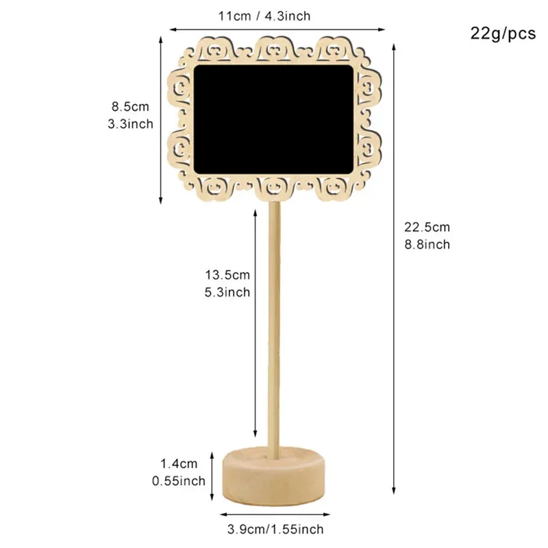 5 sztuk wydrążona kwadratowa koronka drewniana Kawaii Miniblackboard pisanie tablica klips wiadomość farba pusta drewniana tablica dekoracyjna