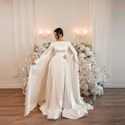 Luxury Elegant Wedding Dresses Woman's Mermaid Sexy Shawl Long Sleeve Formal Muslim Bride Gowns Vestidos De Novia Customized