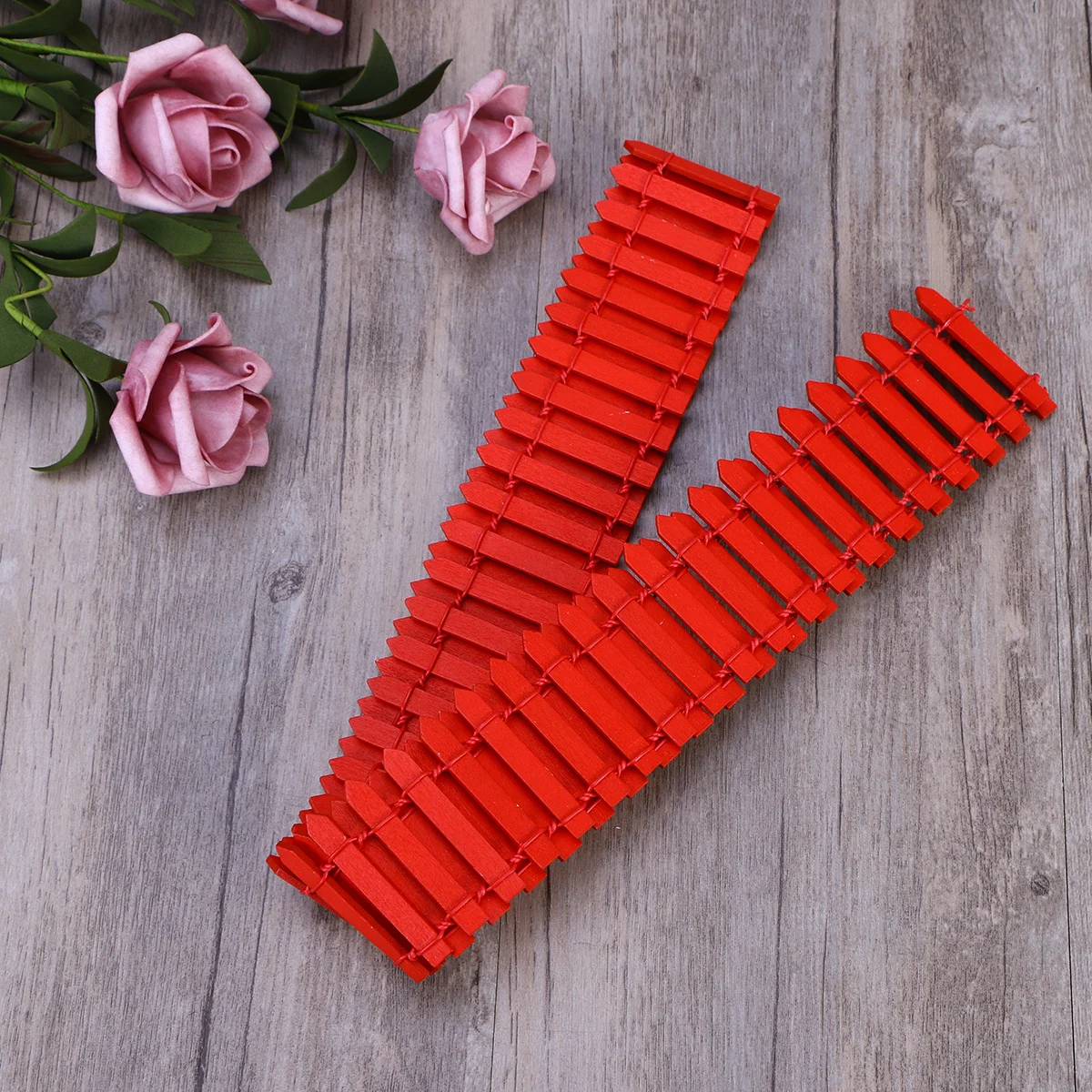 100cm x 5cm mini cerca de madeira para jardim de fadas diy decoração da árvore de natal micro paisagem bonsai terrário ornamento piquete cerca