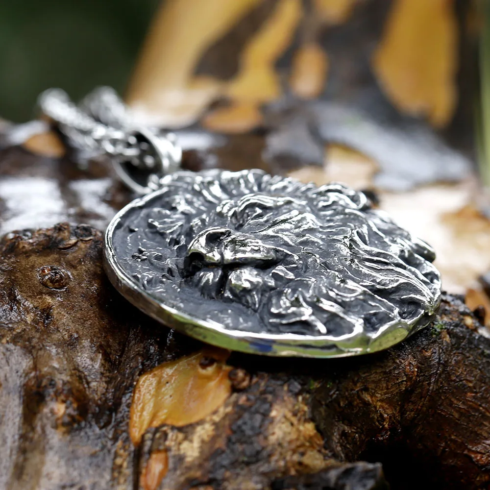 2022 New Design Stainless Steel Viking lion head Pendant For Men Women Drop shipping Gift for teen  free shipping