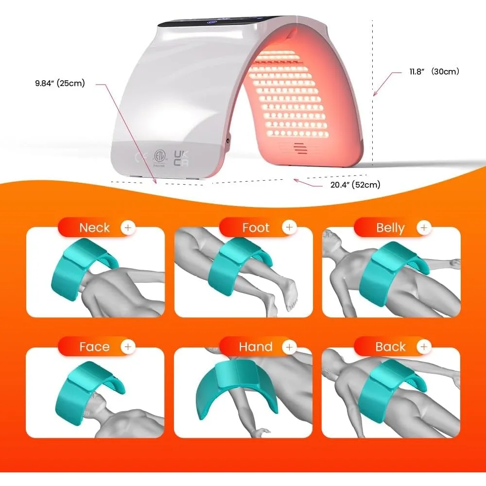 Maska LED Photon LED Light Therapy - 6 kolorów z bliskim światłem podczerwonym Maska LED do odmładzania skóry SPA Skóra twarzy i ciała