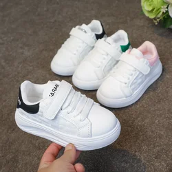 2024 Children Little White Shoes for Girl Boy Autumn New Fashion Korean Style Soft Thick Sole Anti-slippery Comfortable Sneakers