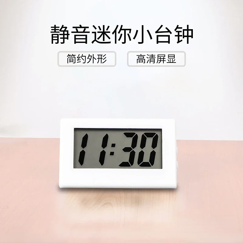 Mini Small Digital Car Desk Clock Meter Mini Digital LCD Display Travel Electronic Clock Home Office Desk Clock