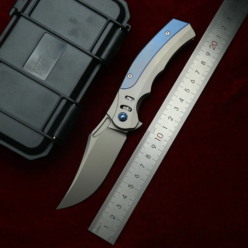 LEMIFSHE F05 RattleSnake titanium handle m390 blade folding knife EDC tool camping hunting outdoor practical knife