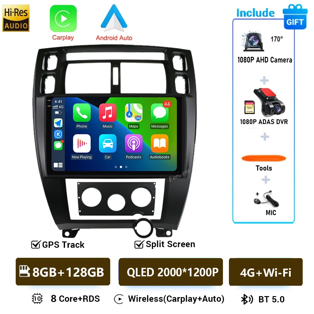 Android 16 Autoradio voor Hyundai Tucson 2004-2013 Multimedia Video Player Navigatie 2 Din DVD Head Unit Stereo Carplay luidsprekers