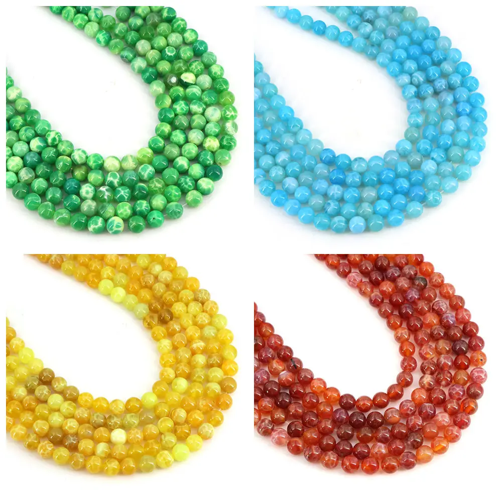 

Multicolor Dragon Veins Stripe Agate Beads Loose Spacer Round For Jewelry Making 6/8/10/12mm DIY Bracelet Accessories Wholesale