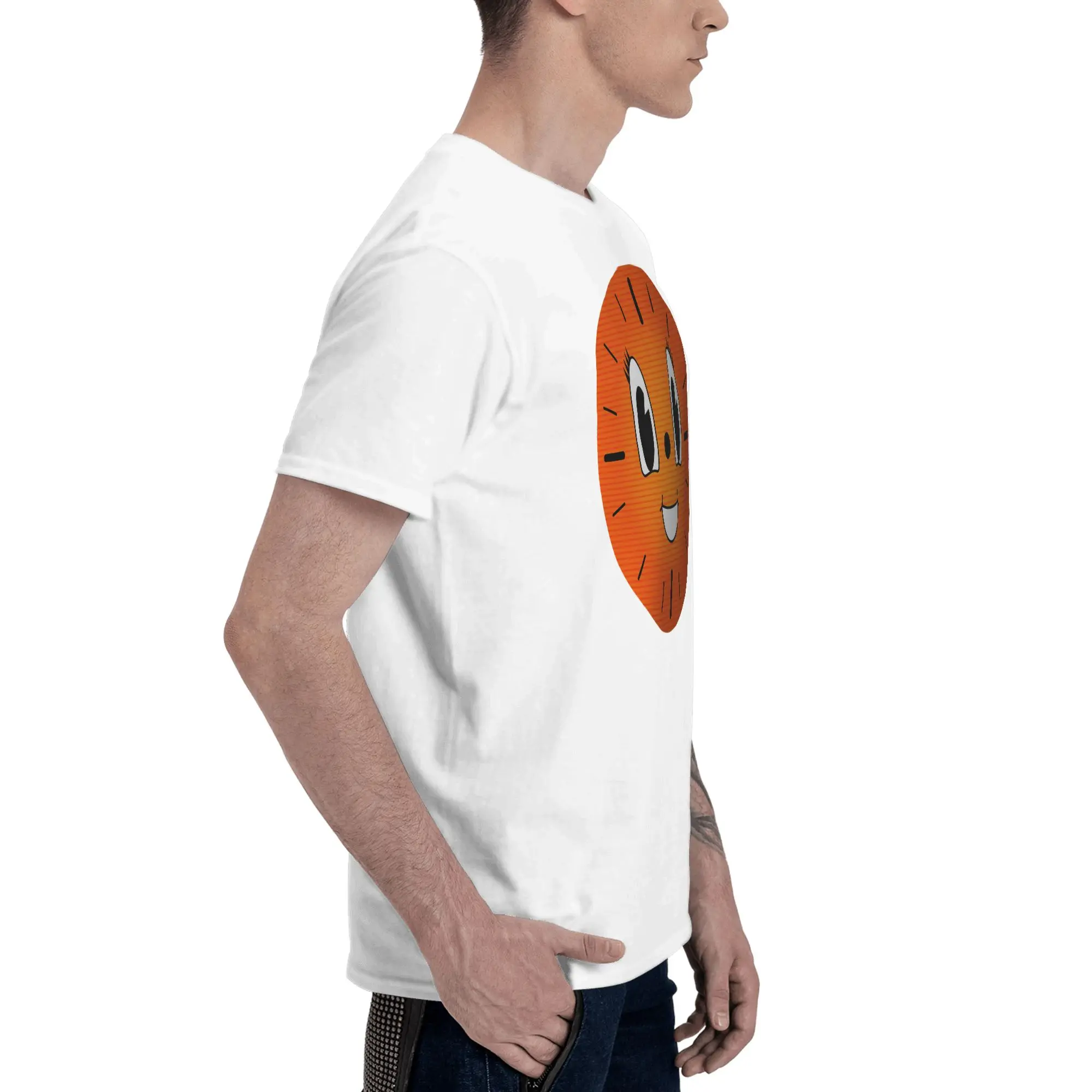 Miss MINUTES Smile - Gradient Orange Screen Effect Couple Style Reversible T-shirt Niche Lazy Style Basic Tee