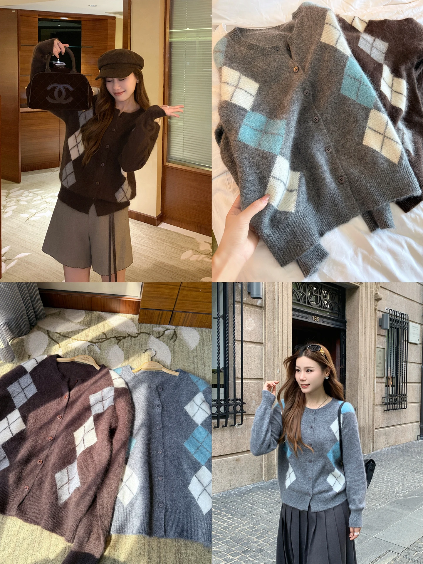 

Benxe Paris times Long Sve Knitted Woolen Cardigan Women's College Sle Floral Pattern Soft Regular Fit Daily Wear